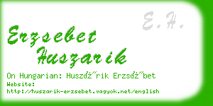 erzsebet huszarik business card